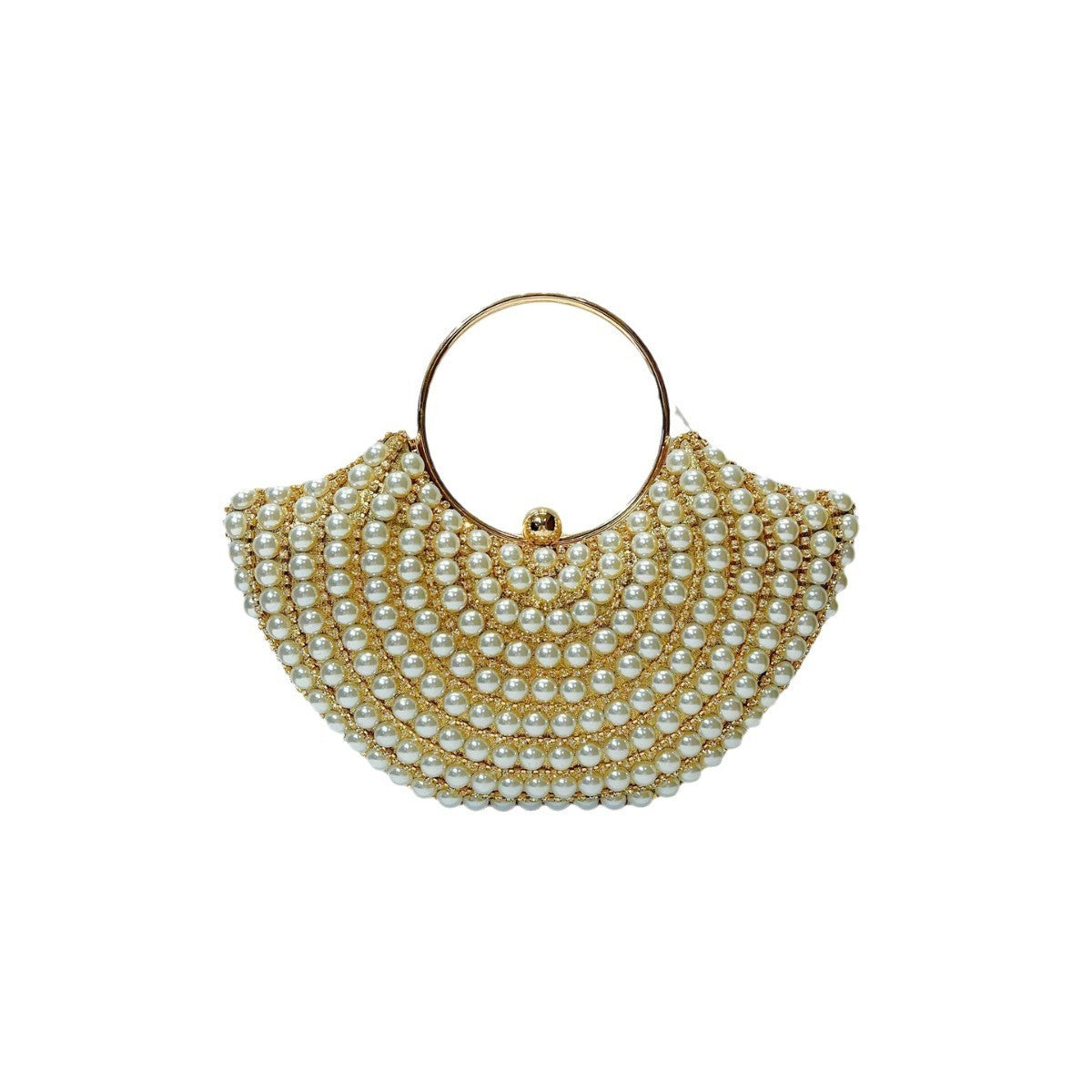 Sac bandoulière perlé style classique à motif diamant élégant