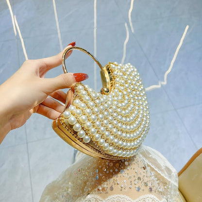 Sac bandoulière perlé style classique à motif diamant élégant