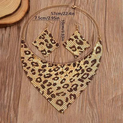 Oumei Liang Set Bijoux avec Foulard en Soie à Sequins